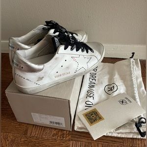 Golden goose superstar sneakers silver white
